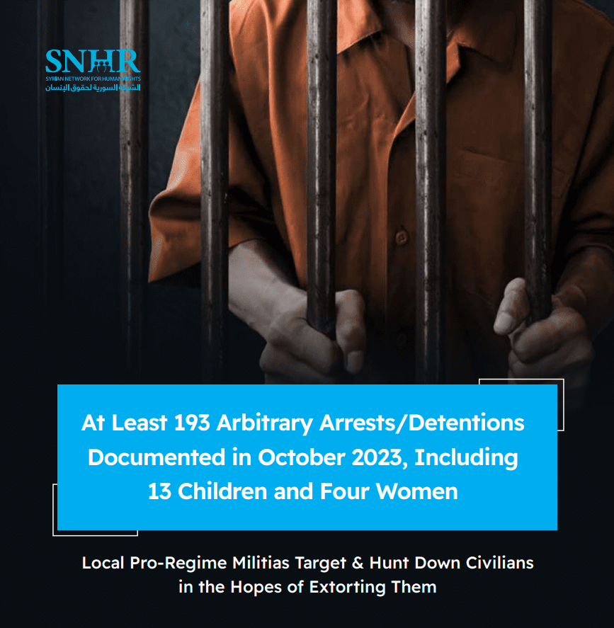 Alarming Increase in Arbitrary Arrests and Detentions in Syria Revealed by Shocking Report