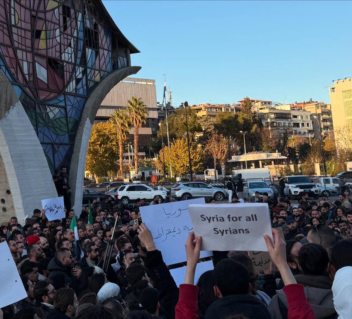 Assadists at Syria’s First Post-Regime Rally